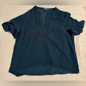 The Limited Woman’s Petite Lg Black V Neck Blouse. Ruffled Sleeve. Gently Used
